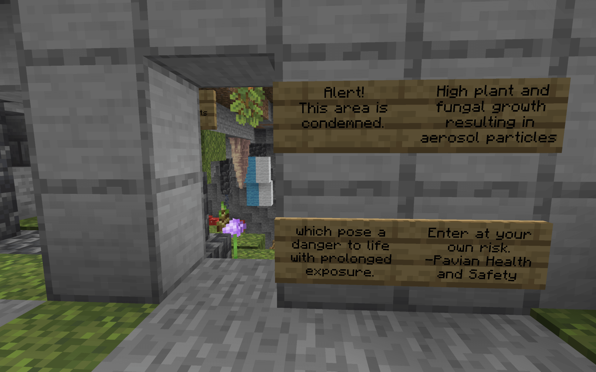 The signs allegedly condemning the Great Pavian Hole come from an unknown source. (GetSkinny)